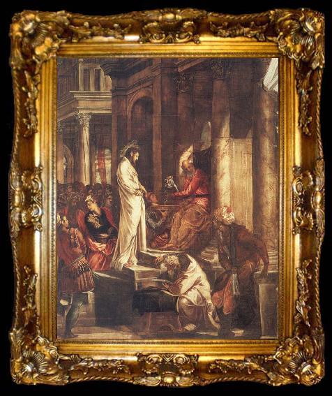 framed  TINTORETTO, Jacopo Christ before Pilate, ta009-2