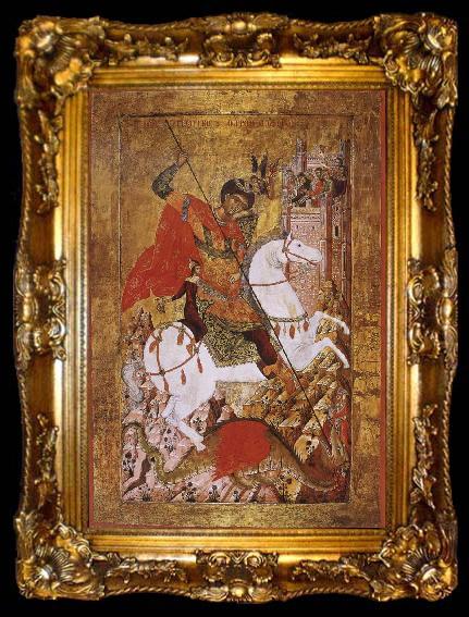 framed  unknow artist Saint George Slaying the Dragon, ta009-2