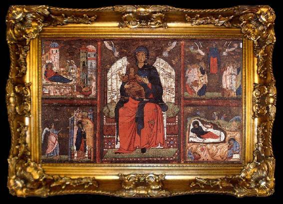 framed  unknow artist Virgin and Child Enthroned with Scenes from the Life of the Virgin, ta009-2