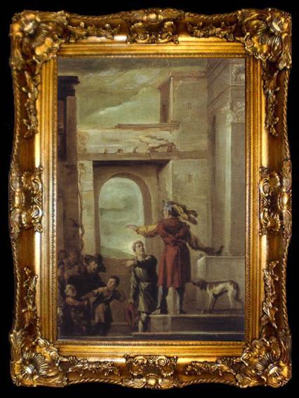 framed  Domenico  Feti The allegory of the guest-mabl above guests, ta009-2