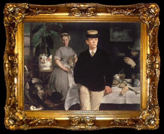 framed  Edouard Manet Pinakothek new the Fruhstuck in the studio, ta009-2