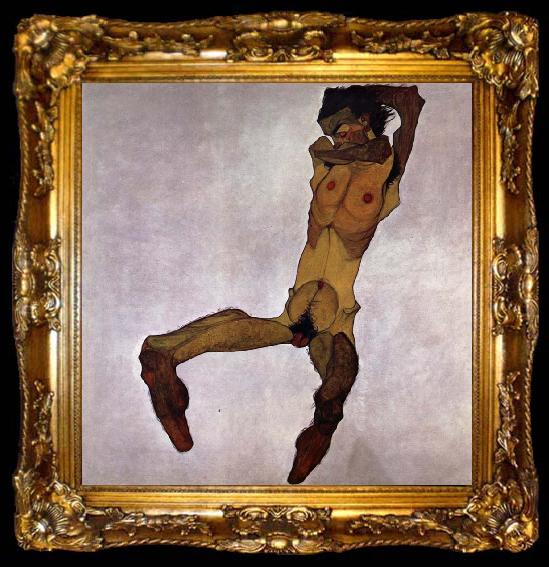 framed  Egon Schiele Seated Male Nude, ta009-2