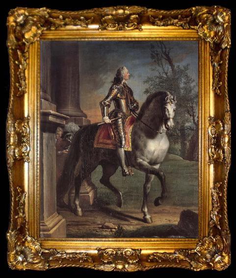 framed  Joseph Highmore Equestrian portrait of King George II, ta009-2