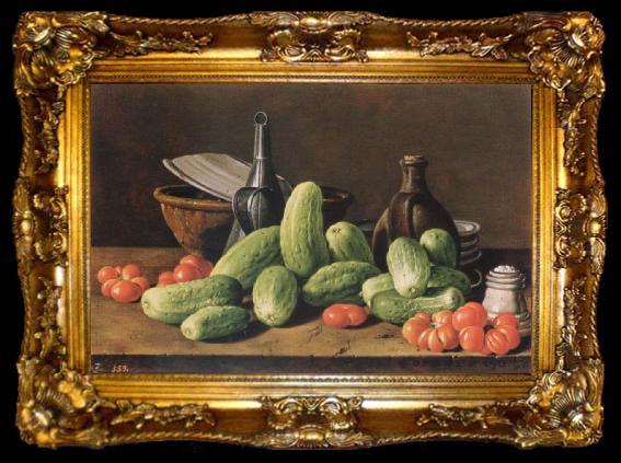 framed  Melendez, Luis Eugenio Cucumber and tomatoes, ta009-2