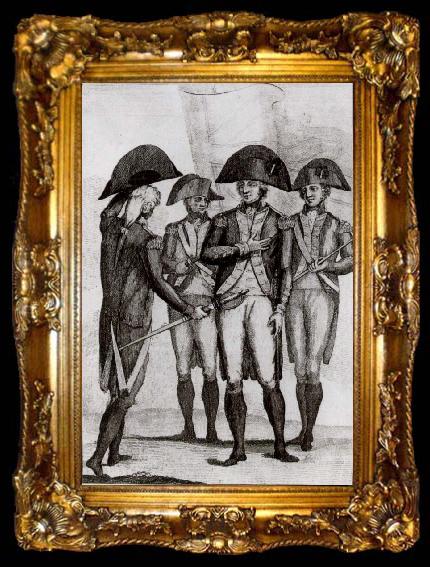 framed  Thomas Pakenham General Lake accepts General Humbert-s sword as a token of surrender at Ballinamuck, ta009-2