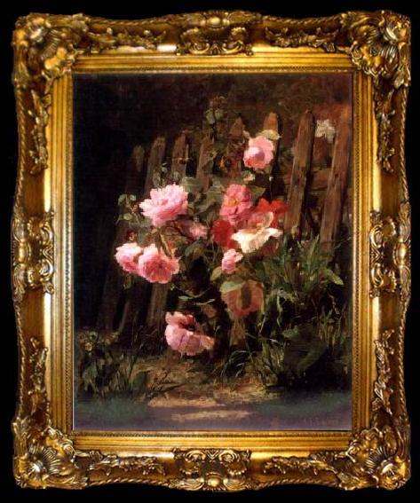 framed  unknow artist Floral, beautiful classical still life of flowers.049, ta009-2