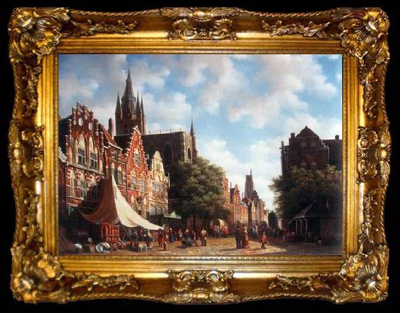 framed  unknow artist European city landscape, street landsacpe, construction, frontstore, building and architecture. 148, ta009-2