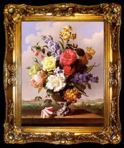 framed  unknow artist Floral, beautiful classical still life of flowers.121, ta009-2