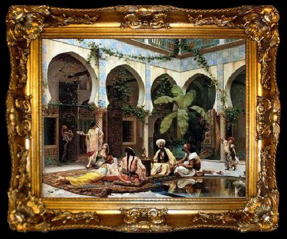 framed  unknow artist Arab or Arabic people and life. Orientalism oil paintings 07, ta009-2