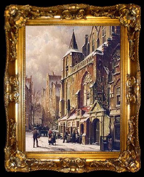 framed  unknow artist European city landscape, street landsacpe, construction, frontstore, building and architecture. 242, ta009-2