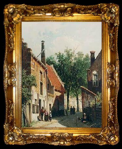 framed  unknow artist European city landscape, street landsacpe, construction, frontstore, building and architecture. 244, ta009-2