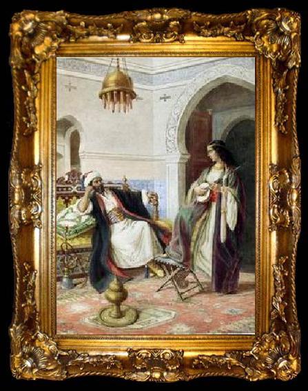 framed  unknow artist Arab or Arabic people and life. Orientalism oil paintings 127, ta009-2