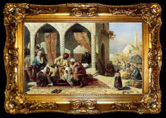 framed  unknow artist Arab or Arabic people and life. Orientalism oil paintings 135, ta009-2