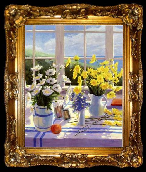framed  unknow artist Still life floral, all kinds of reality flowers oil painting 15, ta009-2