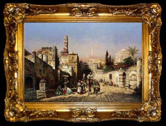 framed  unknow artist Arab or Arabic people and life. Orientalism oil paintings  381, ta009-2