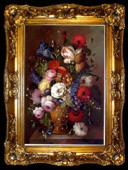 framed  unknow artist Floral, beautiful classical still life of flowers.073, ta009-2