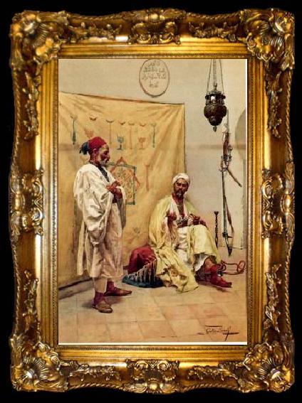 framed  unknow artist Arab or Arabic people and life. Orientalism oil paintings  398, ta009-2