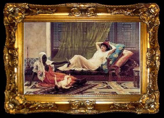 framed  unknow artist Arab or Arabic people and life. Orientalism oil paintings 111, ta009-2