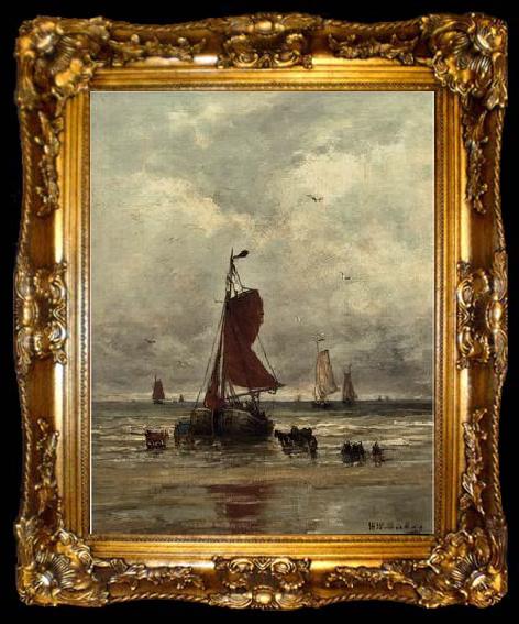 framed  unknow artist Seascape, boats, ships and warships. 61, ta009-2