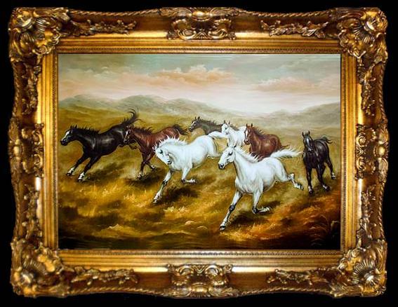 framed  unknow artist Horses 08, ta009-2