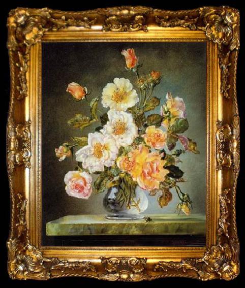 framed  unknow artist Floral, beautiful classical still life of flowers.135, ta009-2