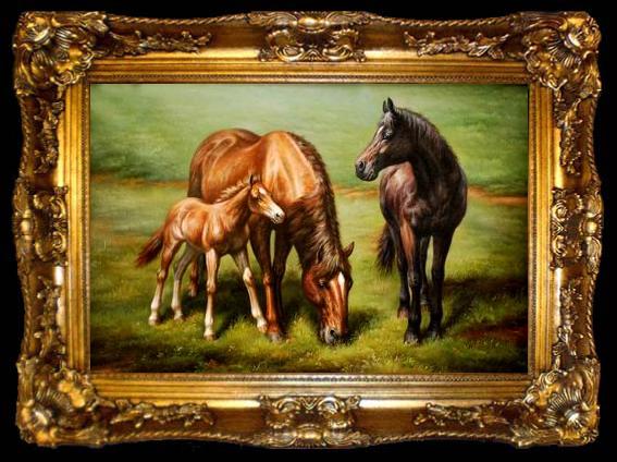 framed  unknow artist Horses 037, ta009-2