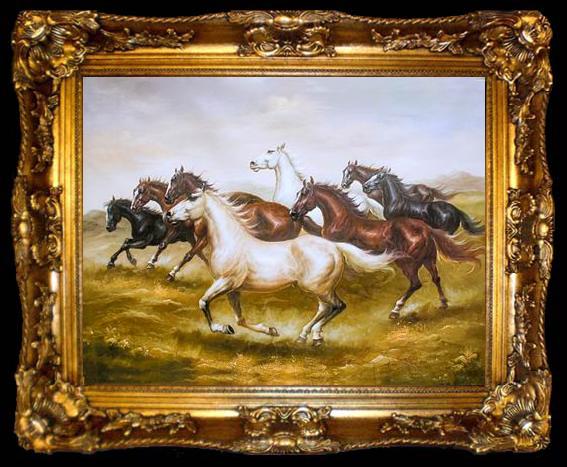 framed  unknow artist Horses 015, ta009-2