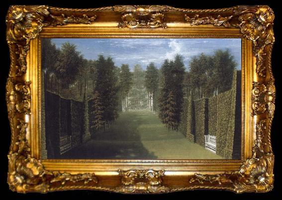 framed  unknow artist View of one of the topiary allees, ta009-2