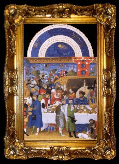 framed  unknow artist Beures avenge the guest meal of the duke of Berry miniature out of harvest tres you Duc de Berry, ta009-2