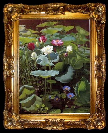 framed  unknow artist Still life floral, all kinds of reality flowers oil painting 19, ta009-2