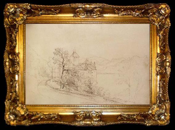 framed  Asher Brown Durand Castle of Chillon, ta009-2