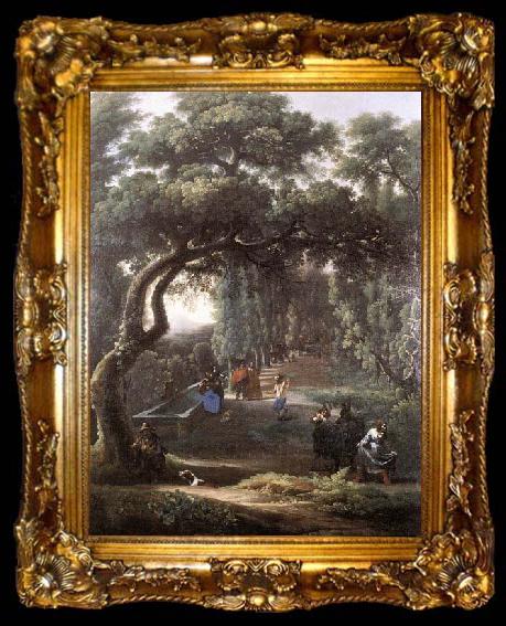 framed  CERQUOZZI, Michelangelo Figures in a Tree-lined Avenue, ta009-2