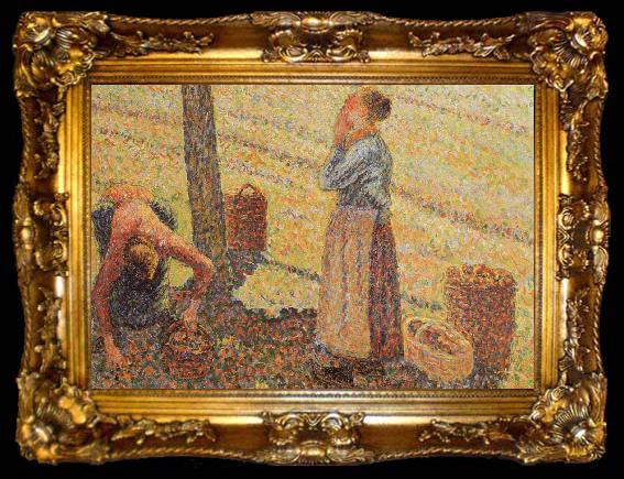 framed  Camille Pissarro Detail of Pick  Apples, ta009-2
