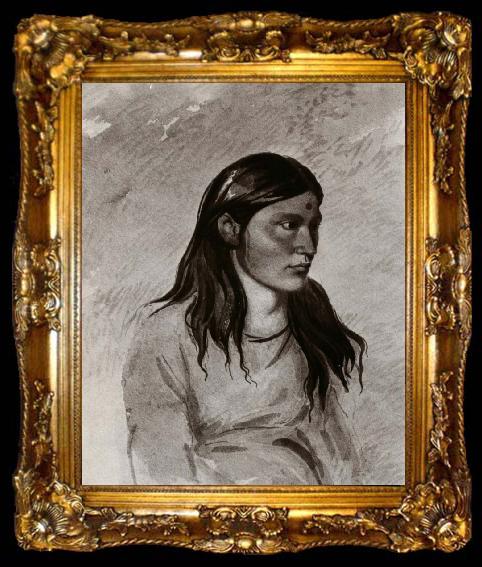 framed  George Catlin Win-pan-to-mee,The white weasel, ta009-2