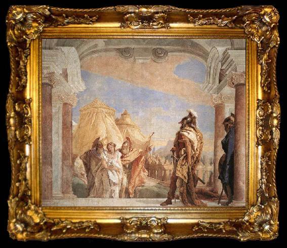 framed  Giovanni Battista Tiepolo Eurybates and Talthybios Lead Briseis to Agamemmon, ta009-2