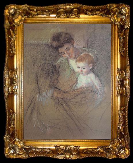 framed  Mary Cassatt Study of Mother and kid, ta009-2