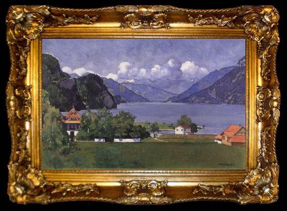 framed  Max Buri Brienzersee-Landschaft, ta009-2