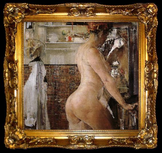 framed  Nikolay Fechin Nude take a shower, ta009-2