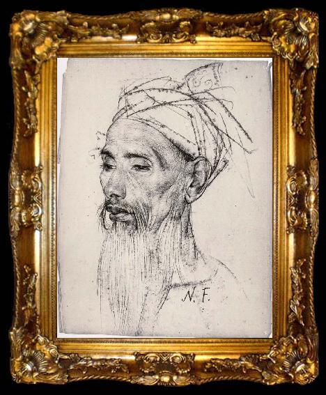 framed  Nikolay Fechin Old man head portrait, ta009-2