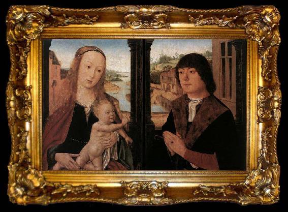 framed  unknow artist Diptych with a Man at Prayer before the Virgin and Child, ta009-2
