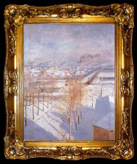 framed  Albert Edelfelt Paris in the Snow, ta009-2