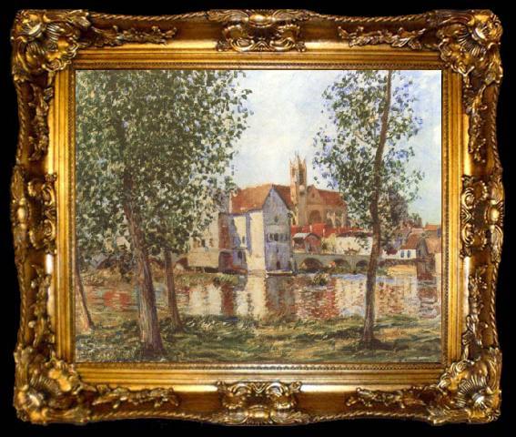framed  Alfred Sisley Moret-sur-Loing in Morning Sum, ta009-2