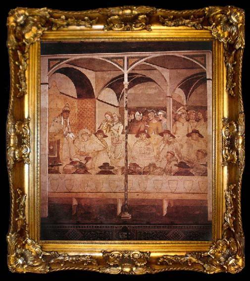 framed  Ambrogio Lorenzetti The Oath of St Louis of Toulouse, ta009-2