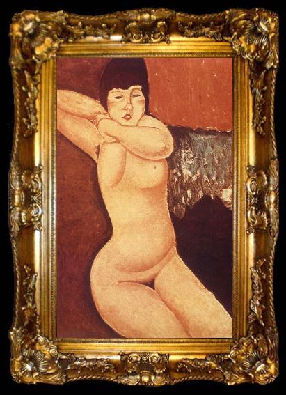 framed  Amedeo Modigliani Reclining nude with Clasped Hand, ta009-2