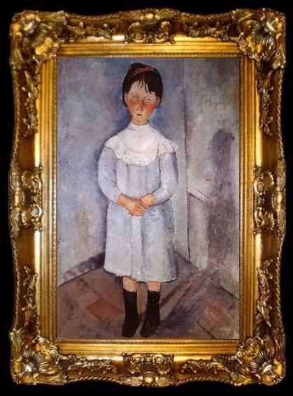 framed  Amedeo Modigliani Little girl in blue, ta009-2