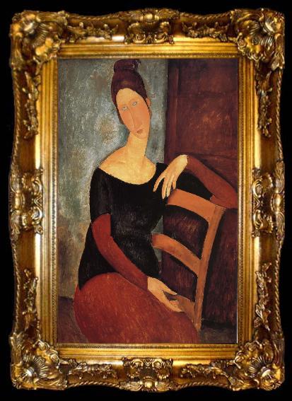 framed  Amedeo Modigliani Portrait of Jeanne Hebuterne, ta009-2