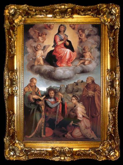 framed  Andrea del Sarto Glory of Virgin Mary and four Christ, ta009-2