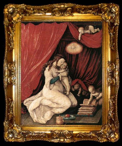 framed  BALDUNG GRIEN, Hans Virgin and Child in a Room, ta009-2