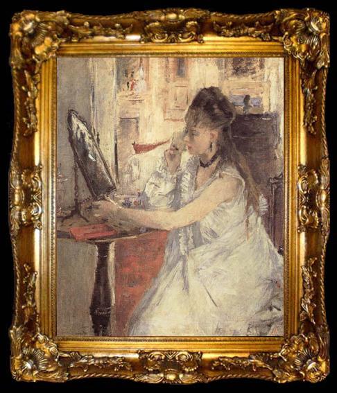 framed  Berthe Morisot Young Woman powdering Herself, ta009-2