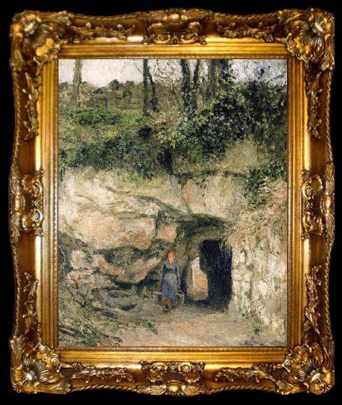 framed  Camille Pissarro The Career at the Hermitage,Pontoise, ta009-2